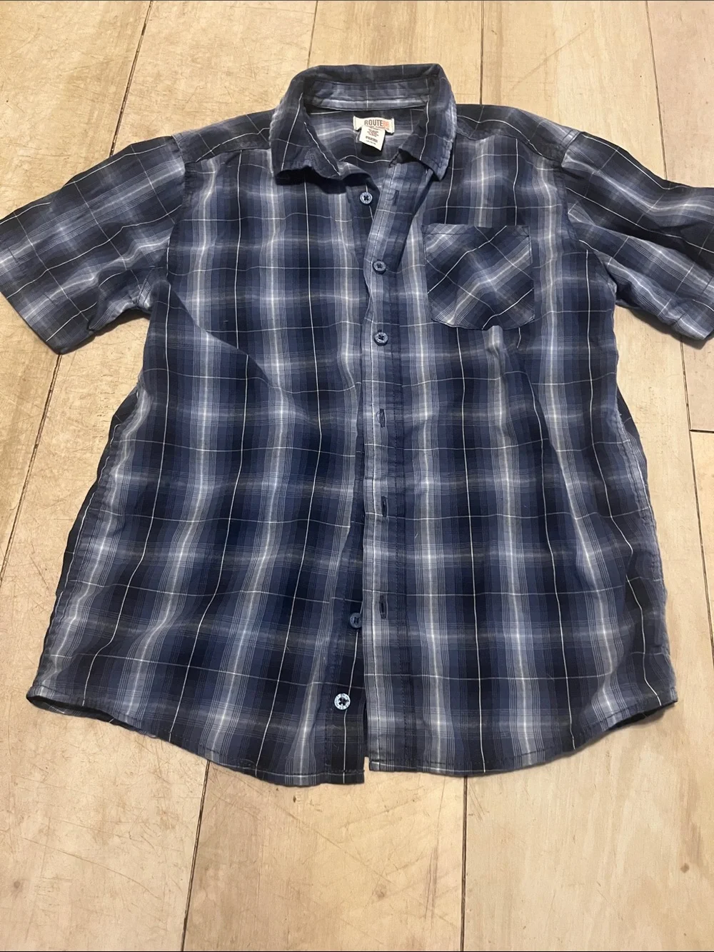 Boys 10/12 - Route 66 Boys Blue/Gray shirt & gray Elastic-Waist Shorts